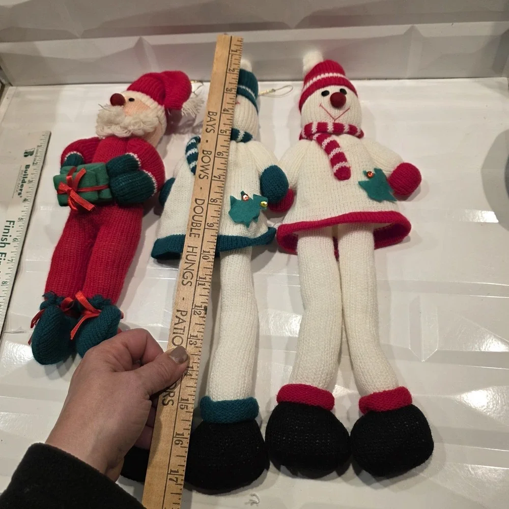 Vintage Crochet Knitted Stuffed Snowman Soft‎ Toy 16